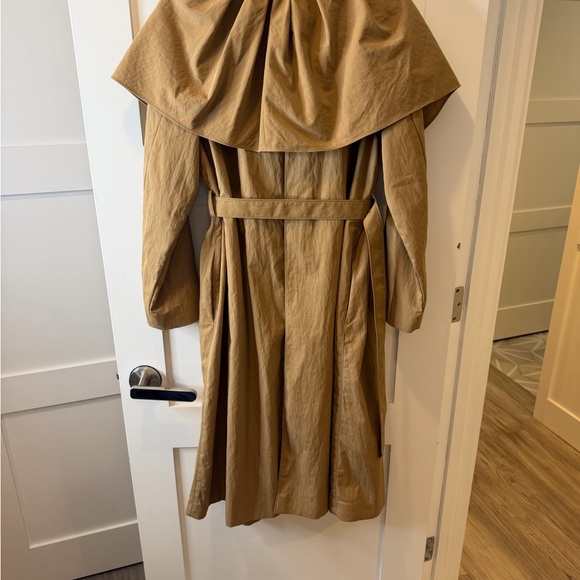 NWT Rebecca Taylor Runway Caped Cotton Trench Coat - Tan/Almond Size M NWOT - Picture 3 of 9